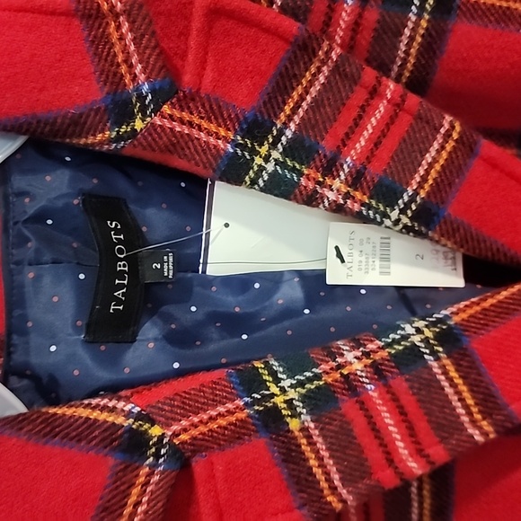 *BNWT* Talbots wool blend red tartan plaid blazer! - Picture 2 of 7